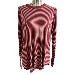 Striped Red Long Sleeve Top Aerie ribbed white large